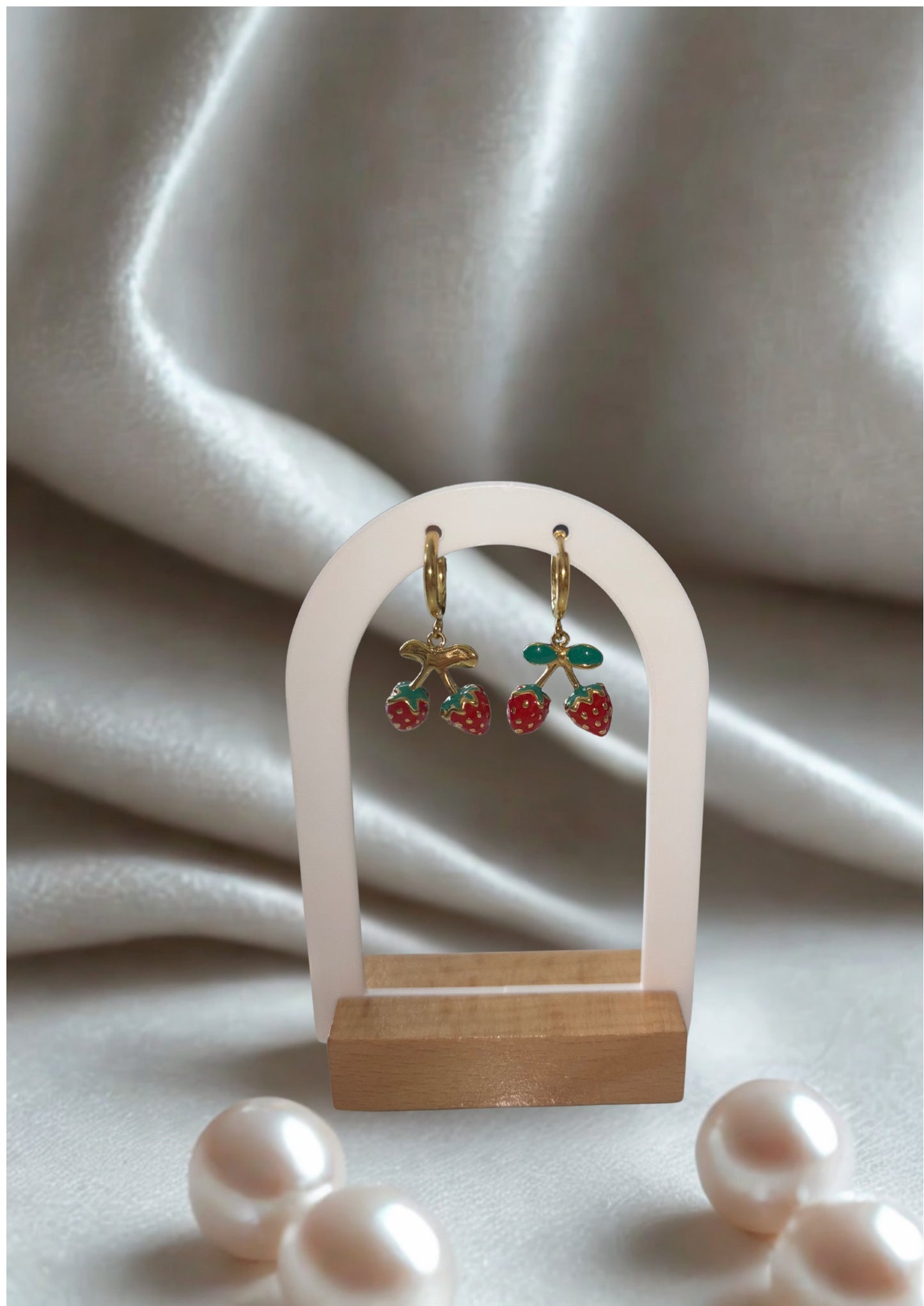 Boucles d'oreilles Fraise